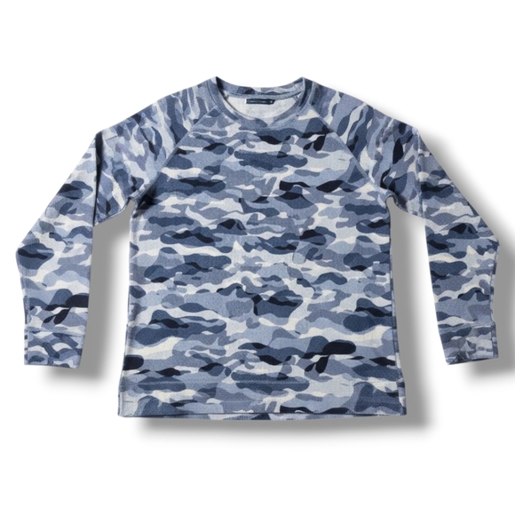 Karen Scott Sport Women’s Blue Camo Waffle Knit Crewneck Top - XS - Picture 6 of 7